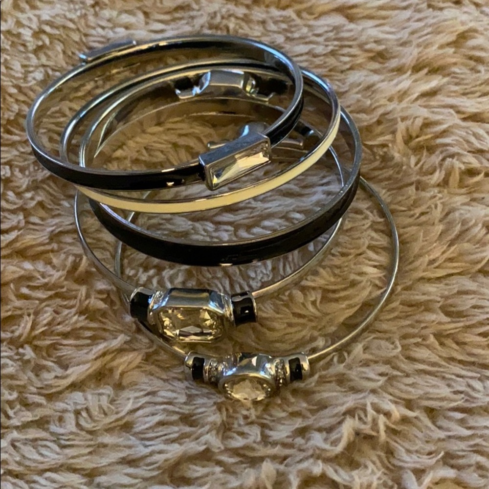 Whbm Bangle Bracelets Five Black White Silver - image 1